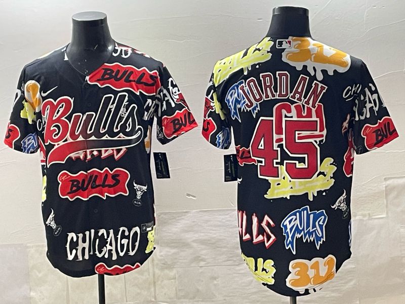 Men Chicago Bulls Nike #45 Jordan black NBA 2025 Jersey style 04
